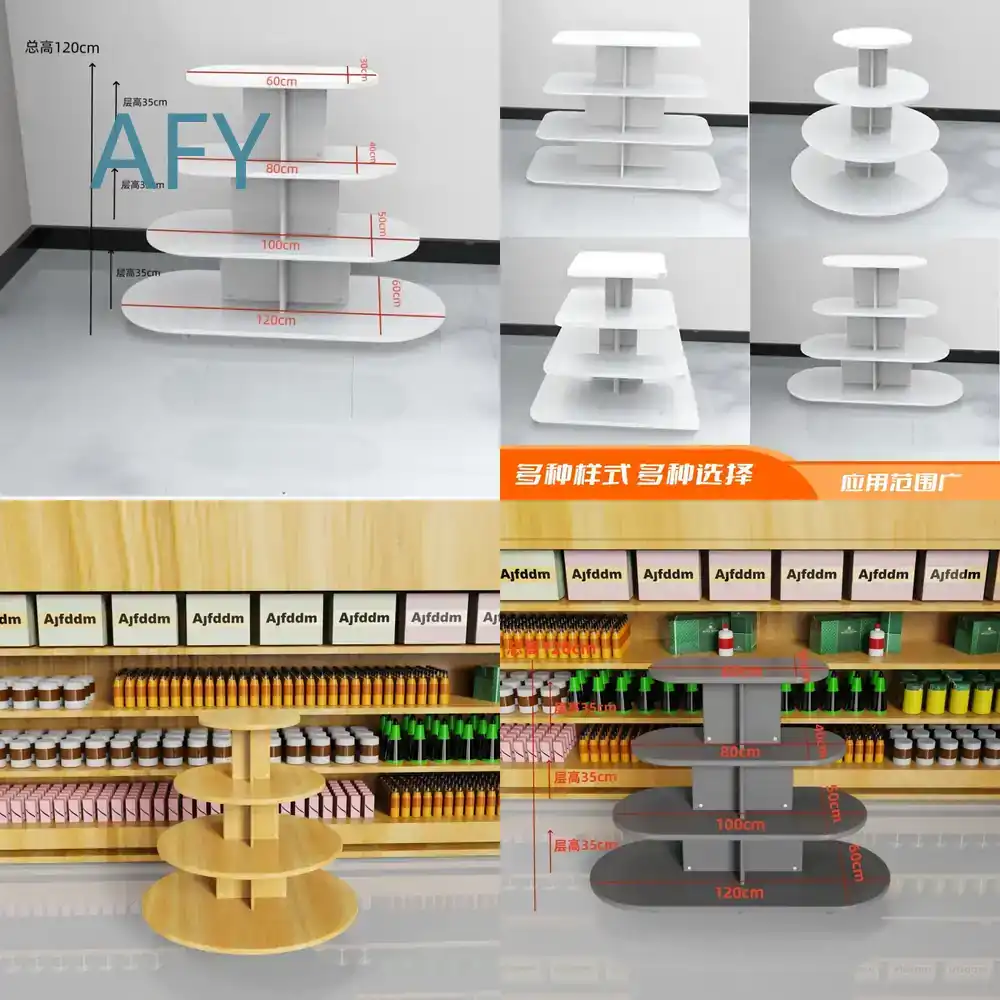 Stationery And Office Supply Stores - Mobiletto Rotondo in Legno per Supermercati
